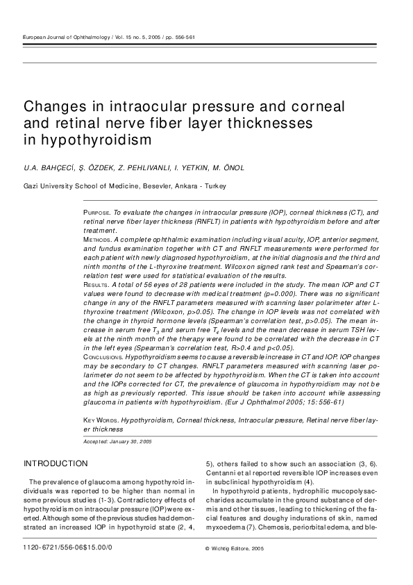 (PDF) Changes in intraocular pressure, and corneal and retinal nerve ...