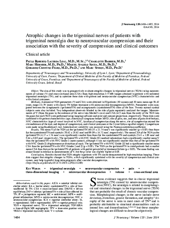 (PDF) Atrophic changes in the trigeminal nerves of patients with ...
