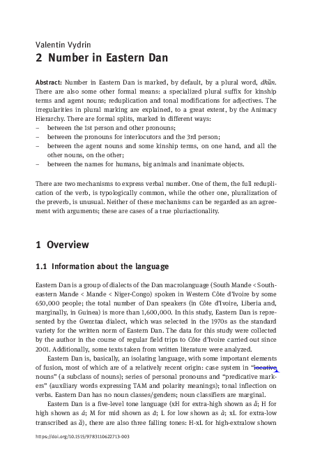 (PDF) Number in Eastern Dan