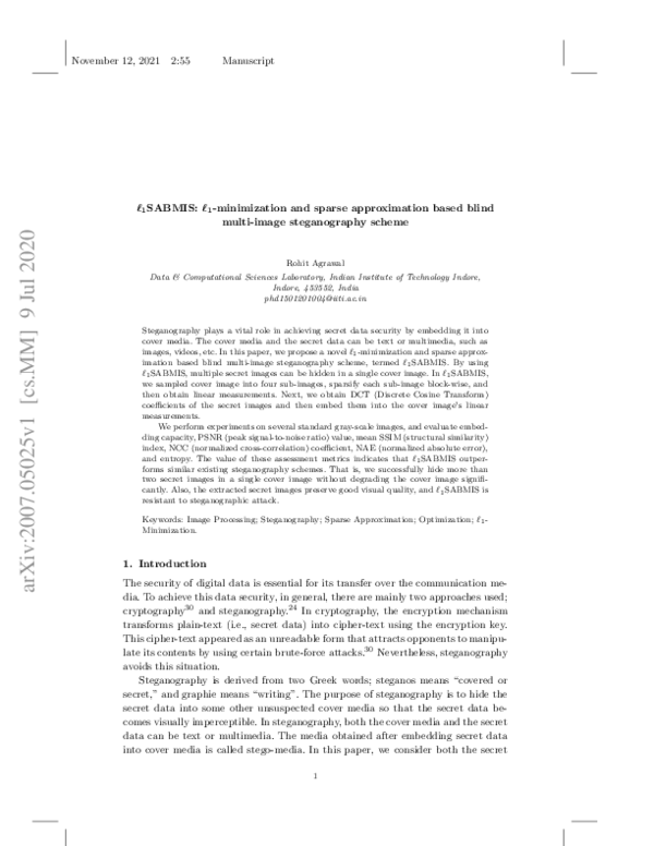 (PDF) 𝓁1SABMIS: 𝓁1-minimization and sparse approximation based blind ...