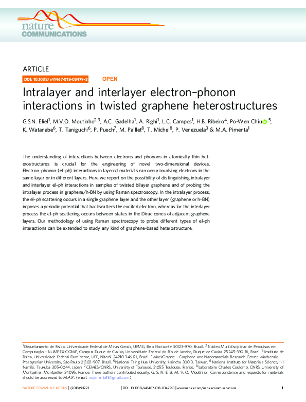 (PDF) Intralayer and interlayer electron–phonon interactions in twisted ...