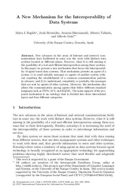 (PDF) A New Mechanism for the Interoperability of Data Systems
