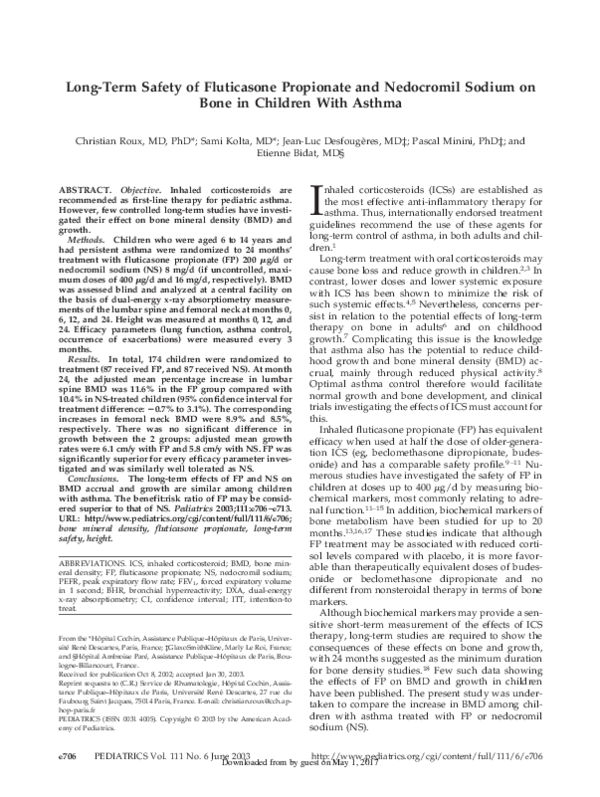 (PDF) Long-Term Safety of Fluticasone Propionate and Nedocromil Sodium ...