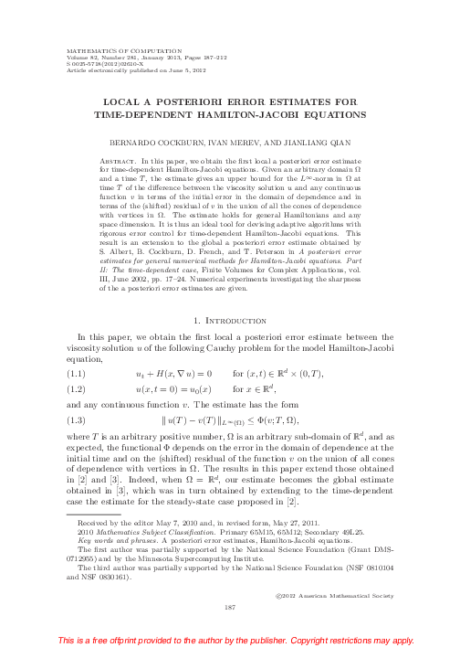 (PDF) Local a posteriori error estimates for time-dependent Hamilton ...