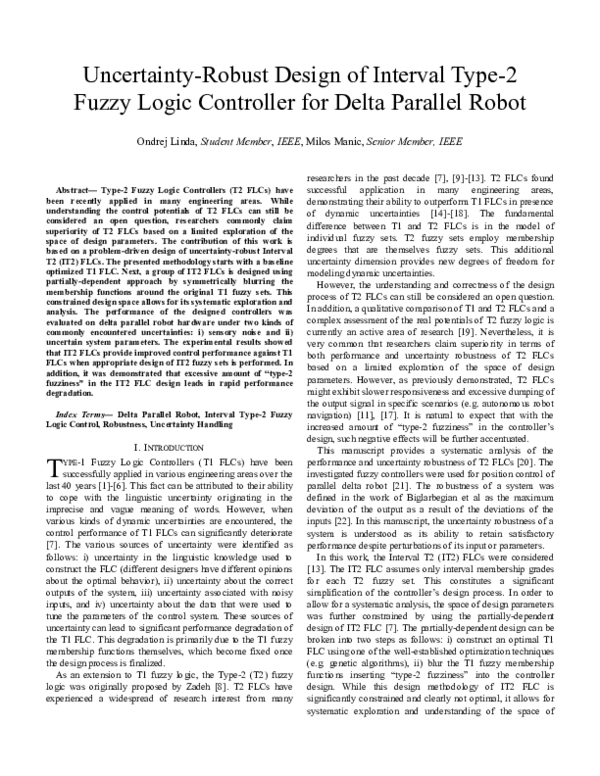 (PDF) Uncertainty-Robust Design of Interval Type-2 Fuzzy Logic ...