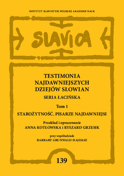 (PDF) Testimonia najdawniejszych dziejow Slowian Seria lacinska