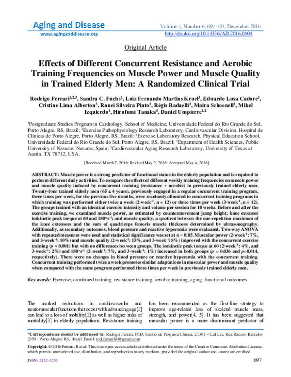 (PDF) Effects of Different Concurrent Resistance and Aerobic Training