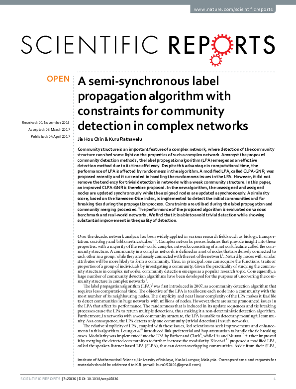 (PDF) A semi-synchronous label propagation algorithm with constraints ...