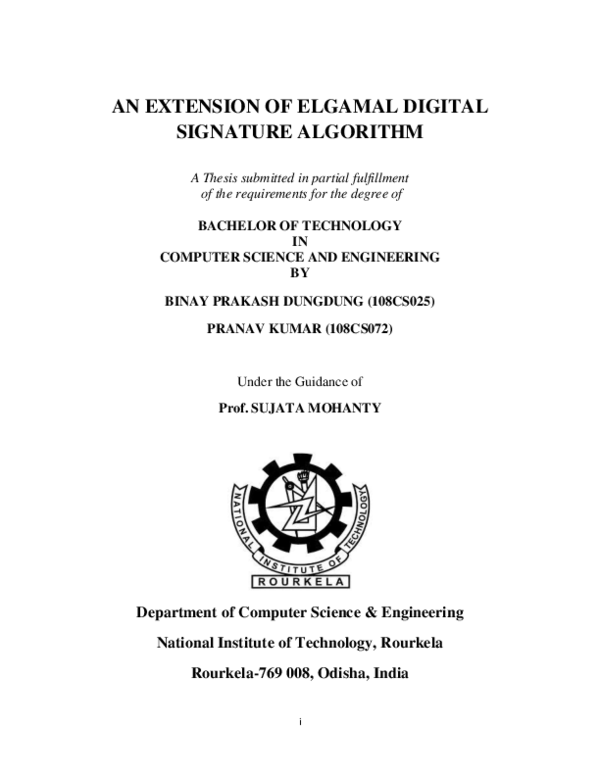 (PDF) An extension of elgamal digital signature algorithm