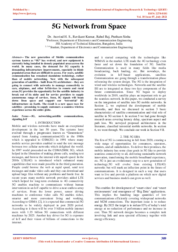 (PDF) 5G Network from Space
