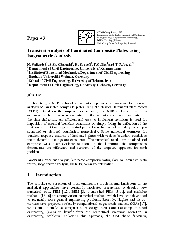 (PDF) Transient Analysis of Laminated Composite Plates using ...
