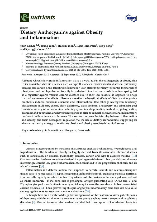 (PDF) Dietary Anthocyanins against Obesity and Inflammation