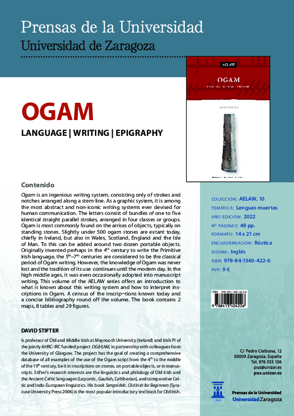 (PDF) Ogam. Language | Writing | Epigraphy