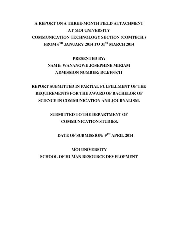 (PDF) Writing an industrial attachment report