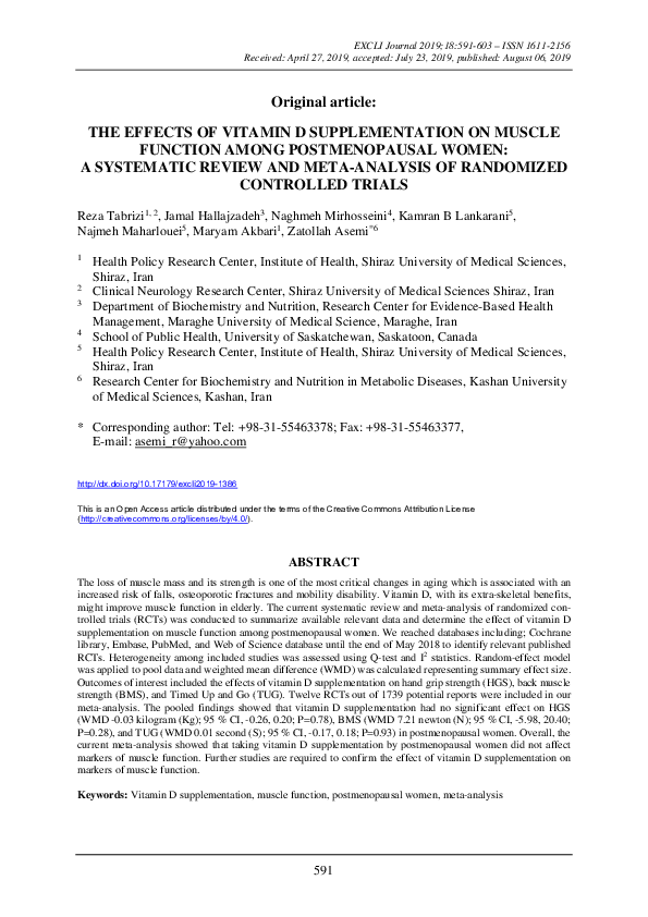 (PDF) The effects of vitamin D supplementation on muscle strength and ...