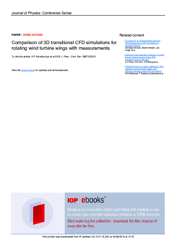 (PDF) Comparison of 3D transitional CFD simulations for rotating wind ...