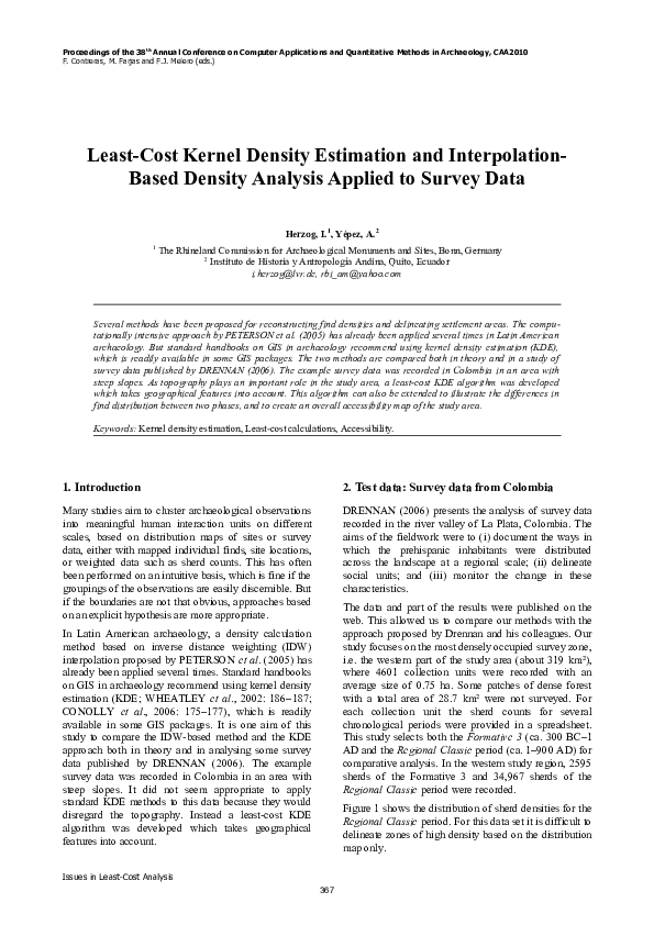 (PDF) Least-Cost Kernel Density Estimation and Interpolatin-Based ...