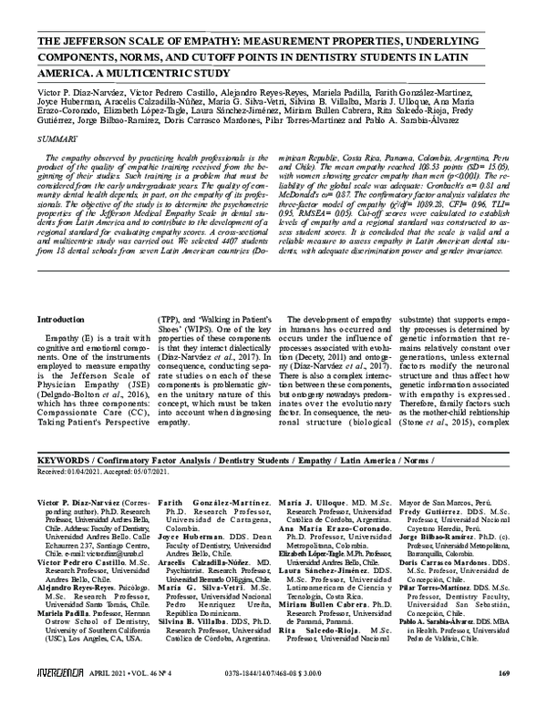(PDF) The Jefferson Scale of Empathy : Measurement Properties ...