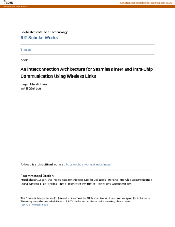 (PDF) An Interconnection Architecture for Seamless Inter and Intra-Chip ...
