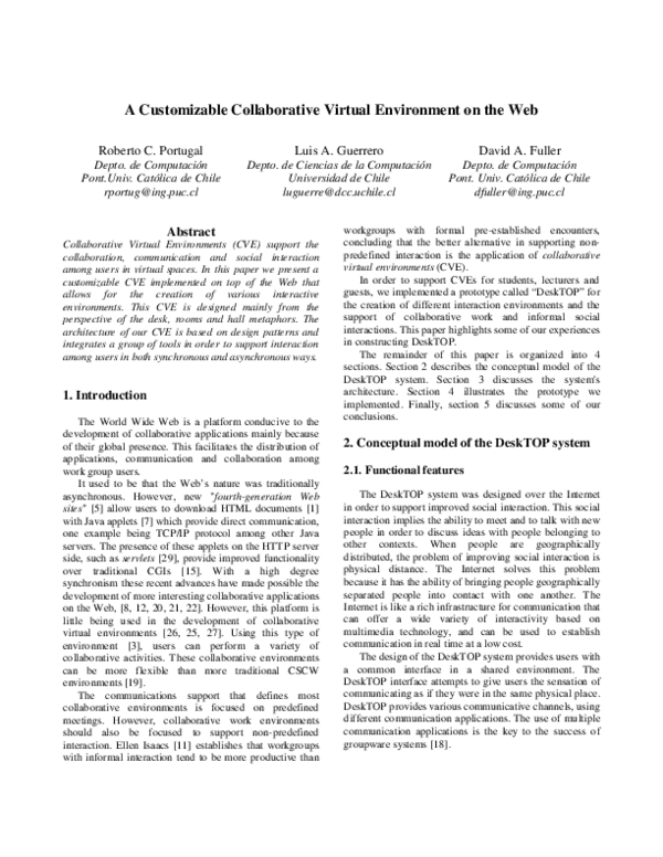 (PDF) A customizable collaborative virtual environment on the Web ...