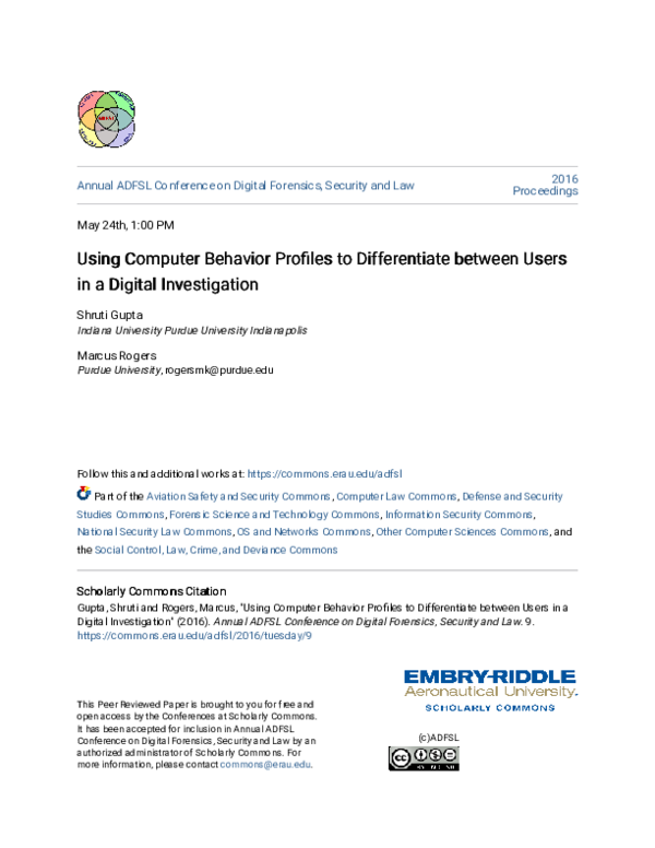 (PDF) Using Computer Behavior Profiles to Differentiate between Users ...
