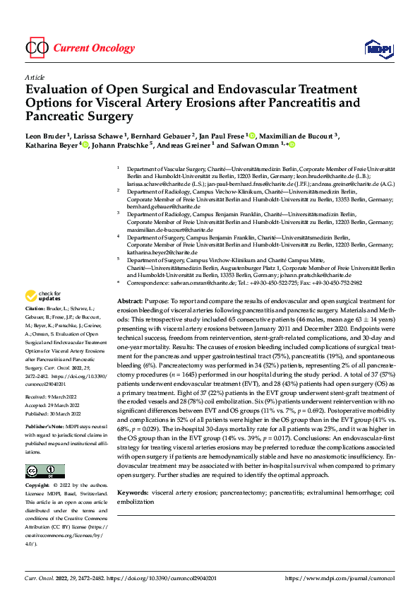 (PDF) Evaluation of Open Surgical and Endovascular Treatment Options ...