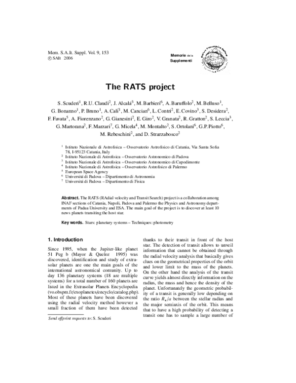 (PDF) The RATS project