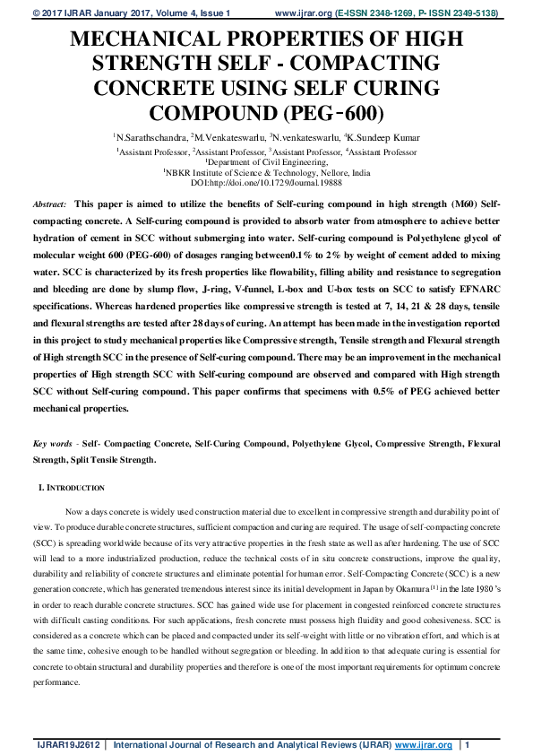 (PDF) Mechanical Properties of High Strength Self - Compacting Concrete ...