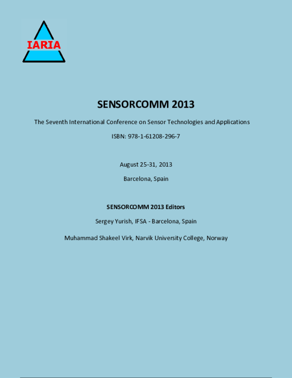 PDF) SENSORCOMM 2013 Special Area Chairs Embedded systems