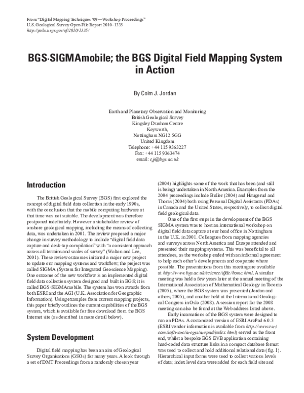(PDF) BGS Sigma mobile: the BGS digital field mapping system in action