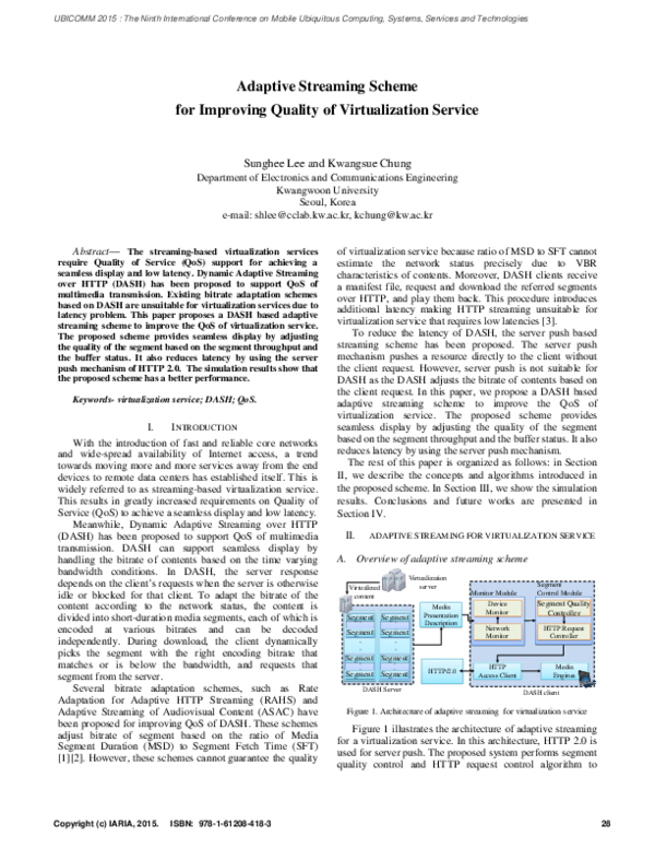 (PDF) Adaptive Streaming Scheme for Improving Quality of Virtualization ...