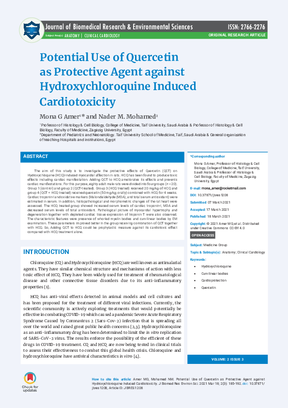 (PDF) Potential Use of Quercetin as Protective Agent against ...