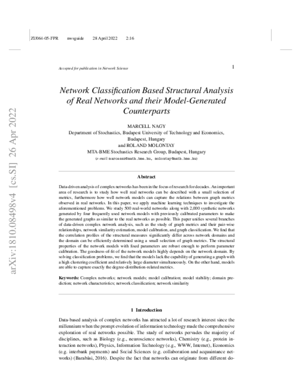 (PDF) Network Classification Based Structural Analysis of Real Networks ...
