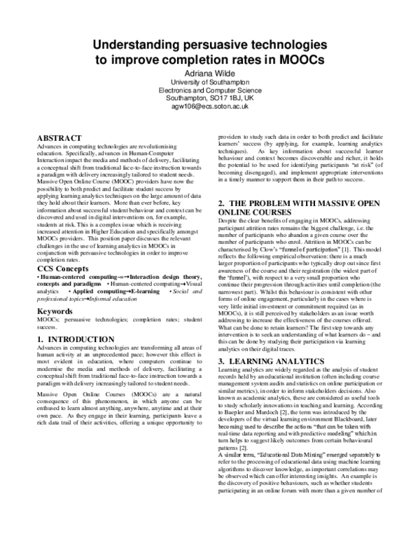 (PDF) Understanding persuasive technologies to improve completion rates ...