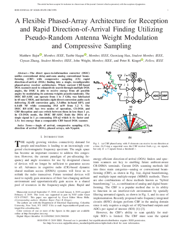 (PDF) A Flexible Phased-Array Architecture for Reception and Rapid ...