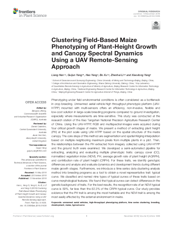 (PDF) Clustering Field-Based Maize Phenotyping of Plant-Height Growth ...