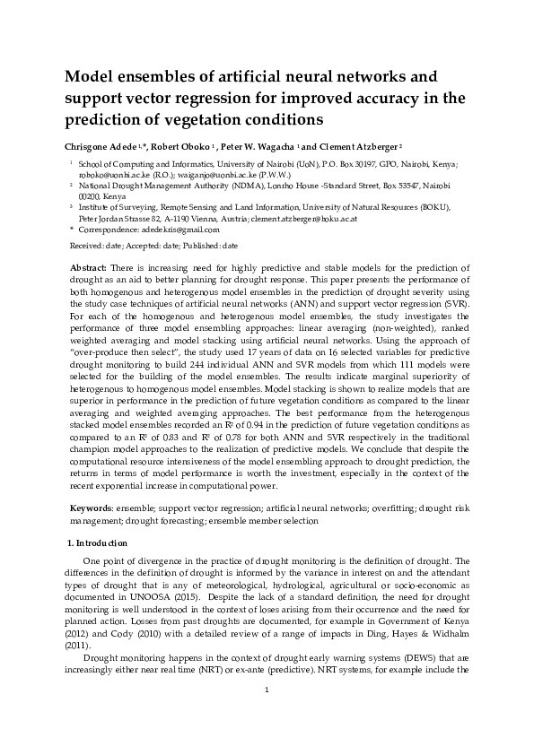 (PDF) Model ensembles of artificial neural networks and support vector ...