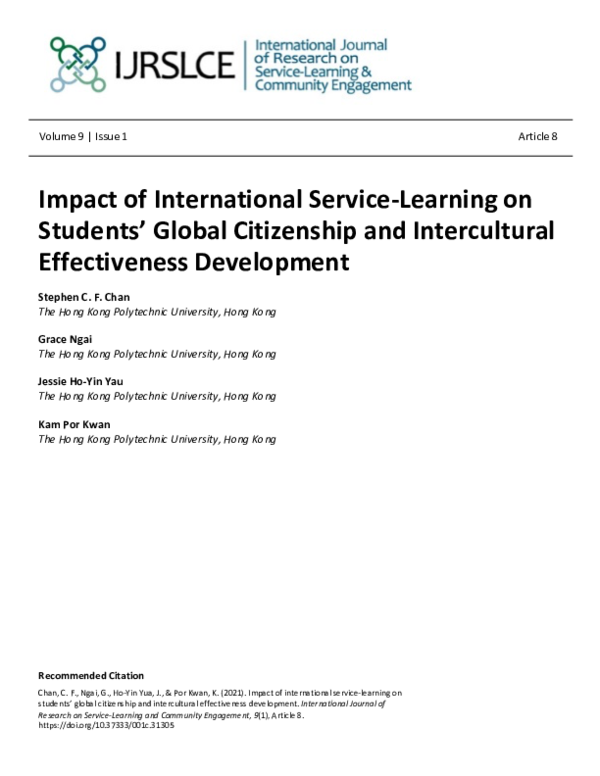 (PDF) Impact of International Service-Learning on Students’ Global ...