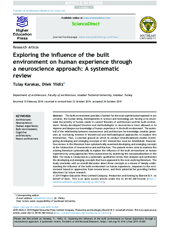 (PDF) Exploring the influence of the built environment on human ...