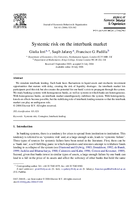 (PDF) Systemic risk on the interbank market