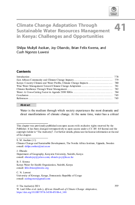 (PDF) Climate Change Adaptation Through Sustainable Water Resources ...