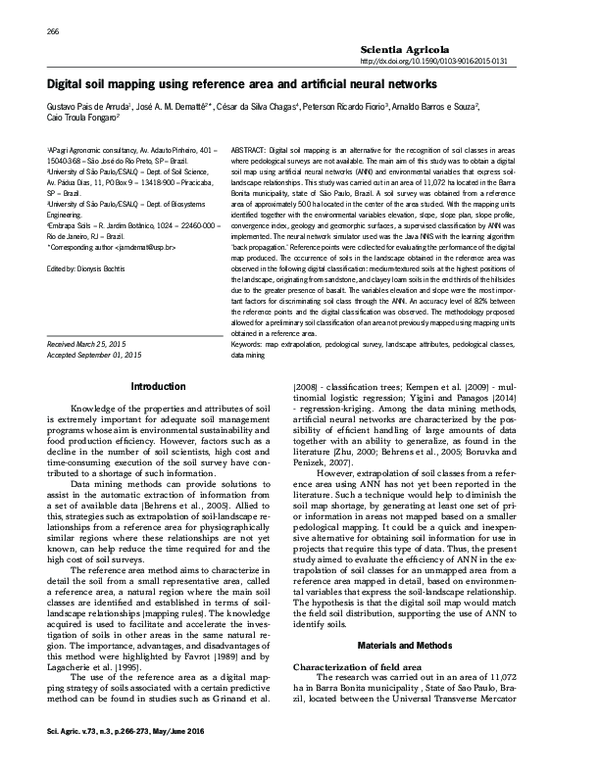 (PDF) Digital soil mapping using reference area and artificial neural ...