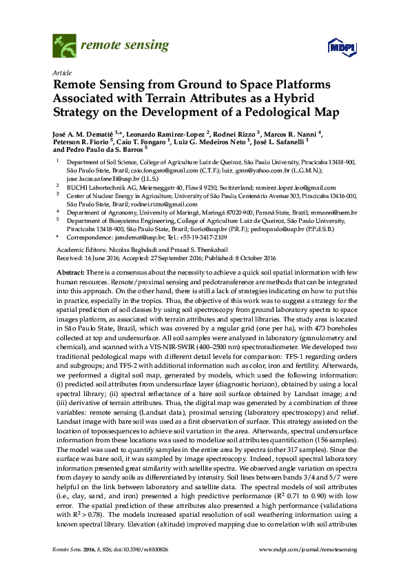 (PDF) Remote Sensing from Ground to Space Platforms Associated with ...