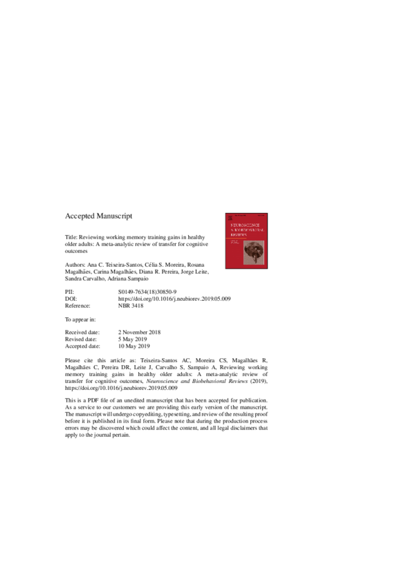 (PDF) Reviewing working memory training gains in healthy older adults ...