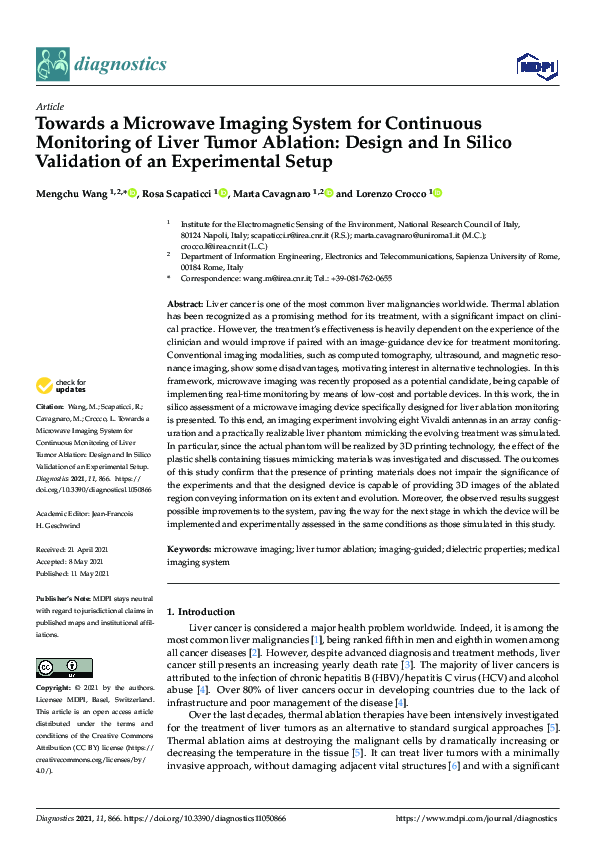 (PDF) Towards a Microwave Imaging System for Continuous Monitoring of ...