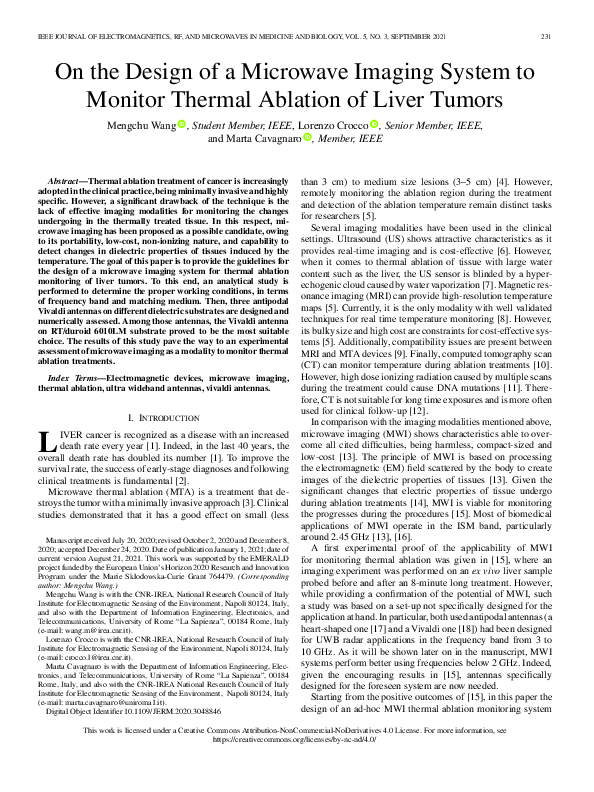(PDF) On the Design of a Microwave Imaging System to Monitor Thermal ...