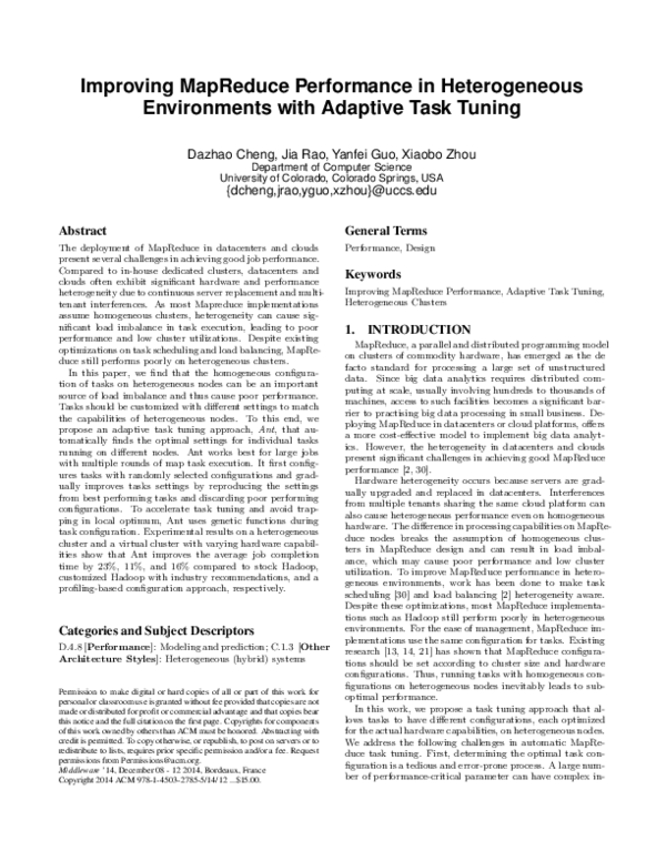 (PDF) Improving MapReduce performance in heterogeneous environments ...