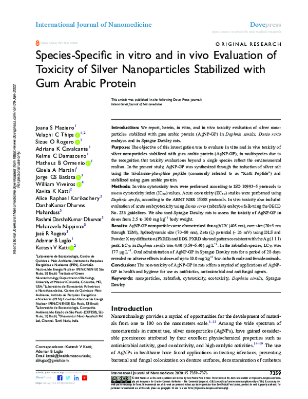 (PDF) Species-Specific in vitro and in vivo Evaluation of Toxicity of ...