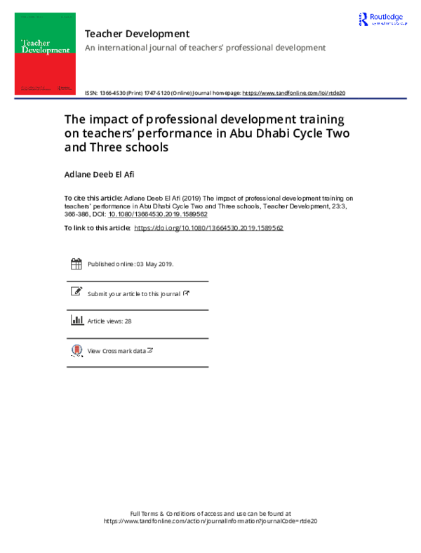 (PDF) The impact of professional development training on teachers ...