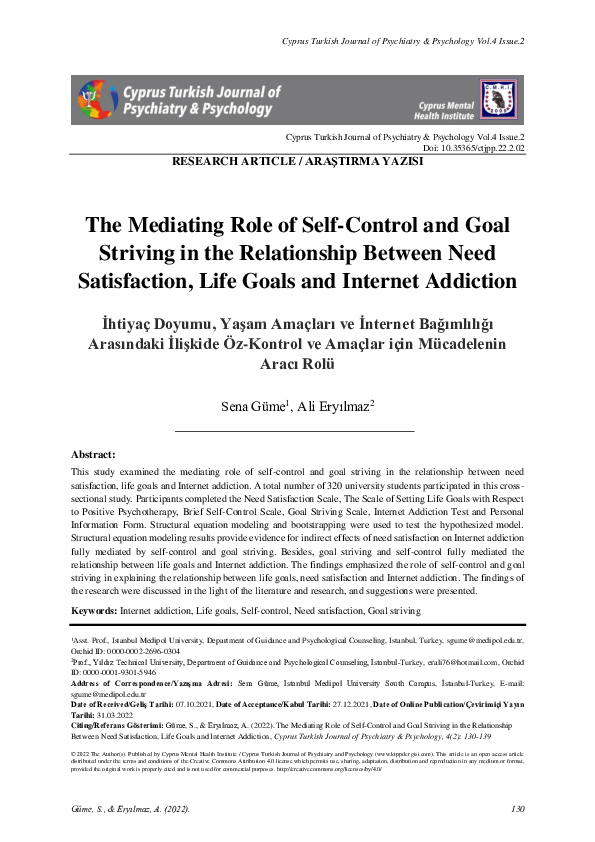 (PDF) The Mediating Role of Self-Control and Goal Striving in the ...